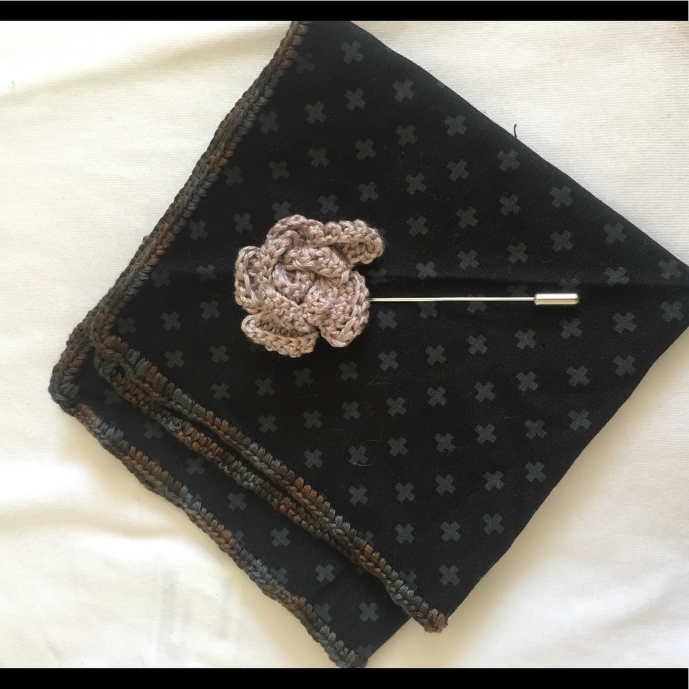 Pocket square and lapel pin